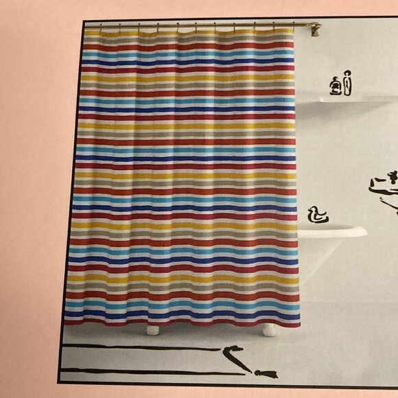 NWT kate spade "Painted Stripe" Shower Curtain - Picture 5 of 5